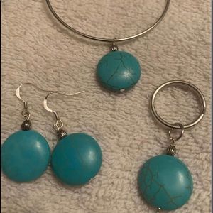 Turquoise bangle and earrings
